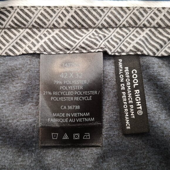 NWT Haggar Cool Right Men's Size 42/32 Flat Front Straight Fit Tan Pants - Picture 3 of 16